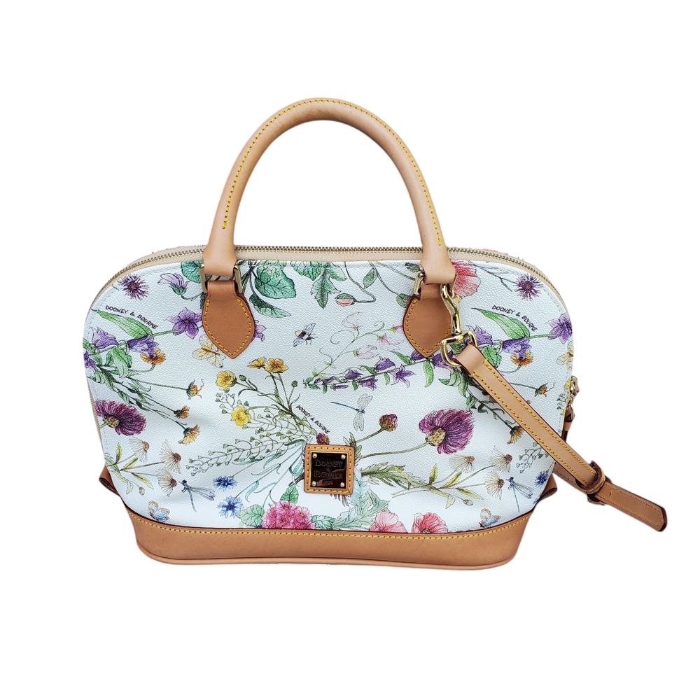 Dooney & Bourke Floral Satchel Bag - White